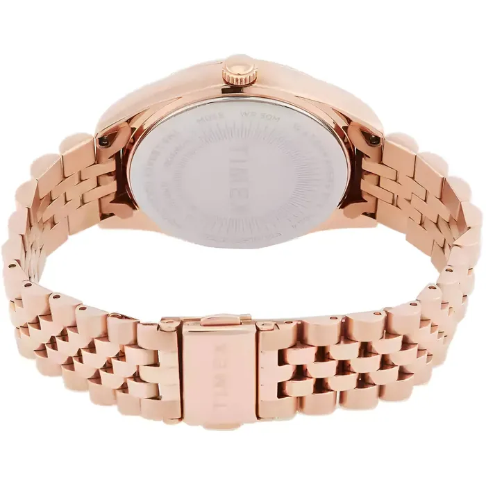 Bracelets Timex Timex Womens Watch Legacy White Dial Rose Gold Bracelet DayDate TW2W32200VQ Bracelets Timex Timex Womens Watch Legacy White Dial Rose Gold Bracelet DayDate TW2W32200VQ