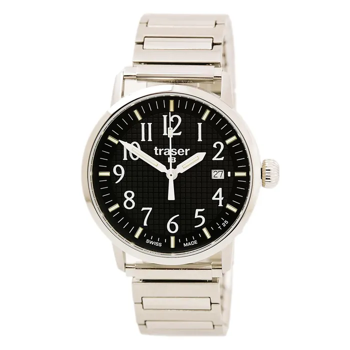 Bracelets Traser 100315 Mens H3 Classic Basic Black Dial Steel Expansion Bracelet Watch Traser Bracelets Traser 100315 Mens H3 Classic Basic Black Dial Steel Expansion Bracelet Watch Traser