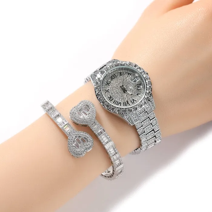 Bracelets VVS Jewelry 6MM Baguette Heart Wrist Bangle Bracelet