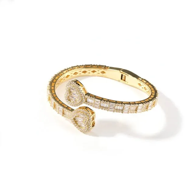 Bracelets VVS Jewelry 6MM Baguette Heart Wrist Bangle Bracelet