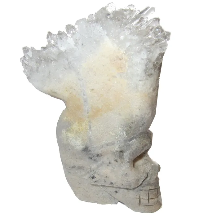 Charm Necklaces Satin Crystals Quartz Geode Cluster Skull Hand Crafted Carved Crystal Healing