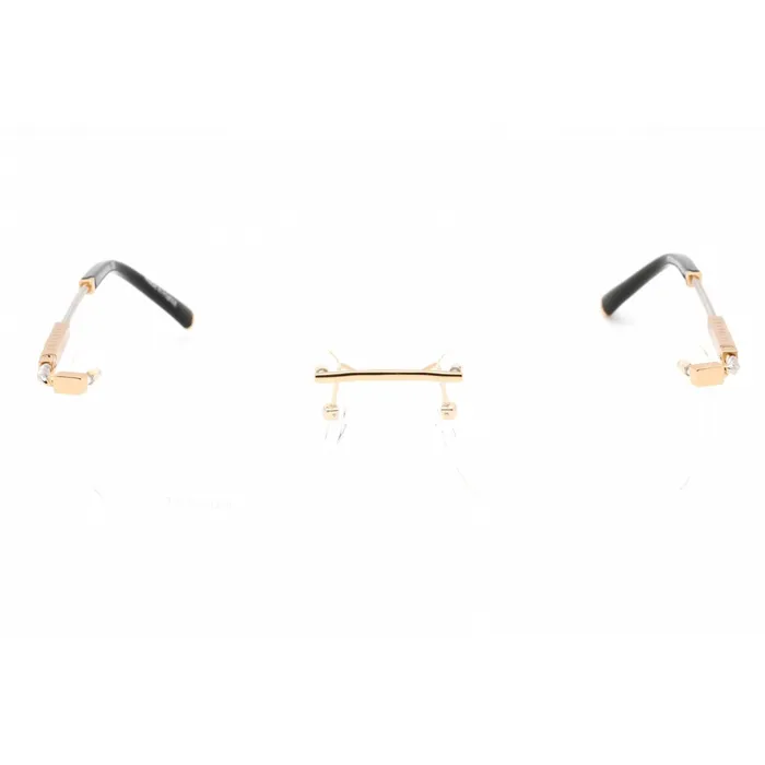 Charriol Rings Charriol Mens Eyeglasses Rimless Shiny GoldSilver Titanium Frame PC75104 C03
