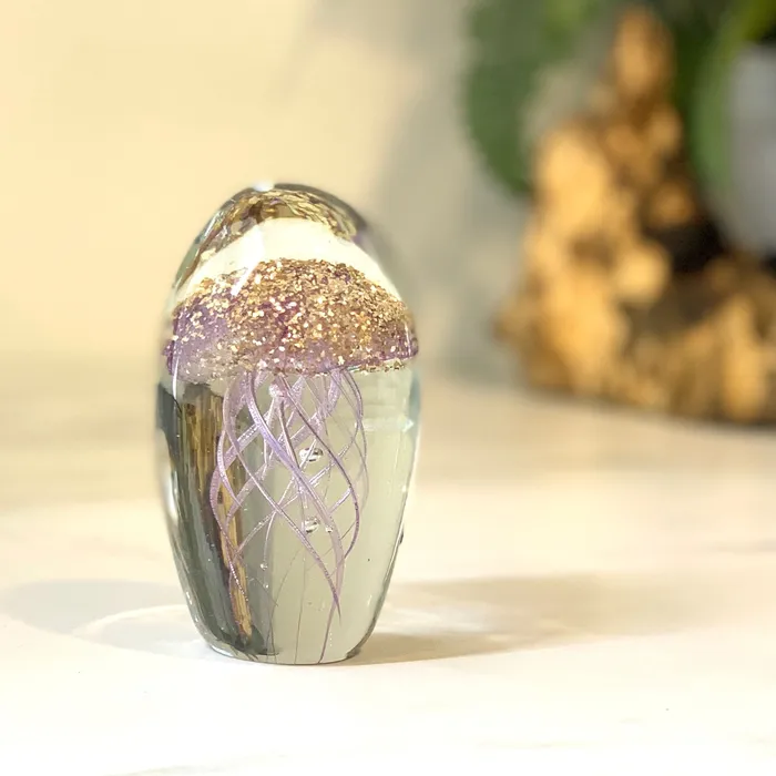 Chesapeake Bay Dome Jellyfish Paperweight 15 Sparkle Gold Violet PreStyled Sets