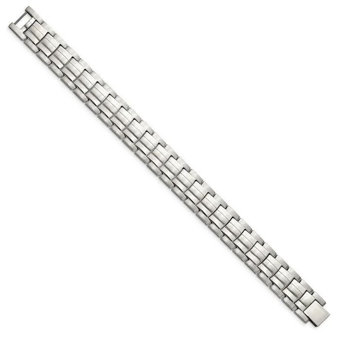Chisel Bracelets Stainless Steel Brushed and Polished 85in Link Bracelet Chisel Bracelets Stainless Steel Brushed and Polished 85in Link Bracelet