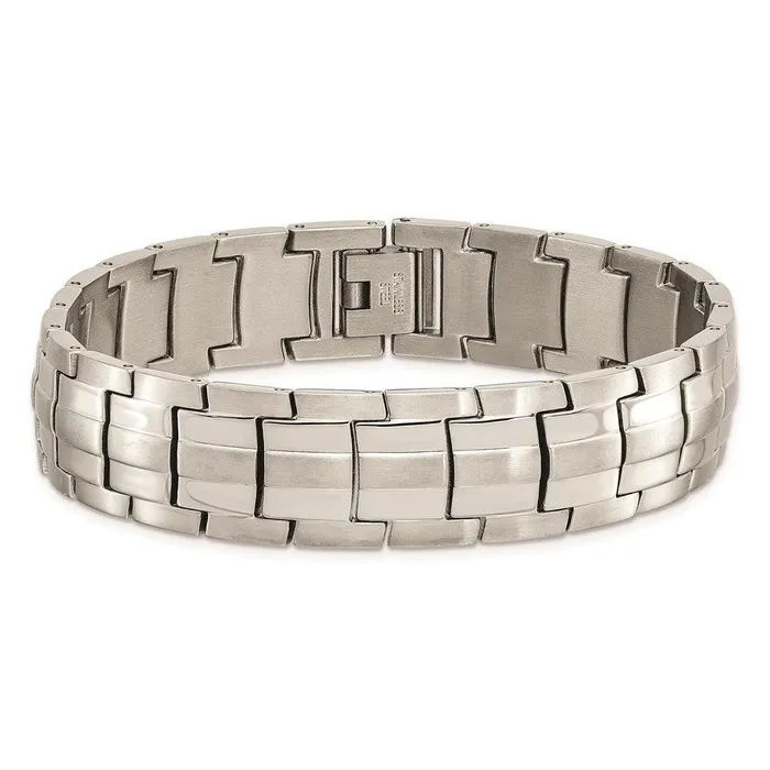 Chisel Bracelets Stainless Steel Brushed and Polished 85in Link Bracelet Chisel Bracelets Stainless Steel Brushed and Polished 85in Link Bracelet