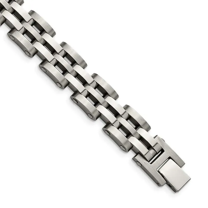 Chisel Bracelets Stainless Steel Brushed and Polished 875in Link Bracelet