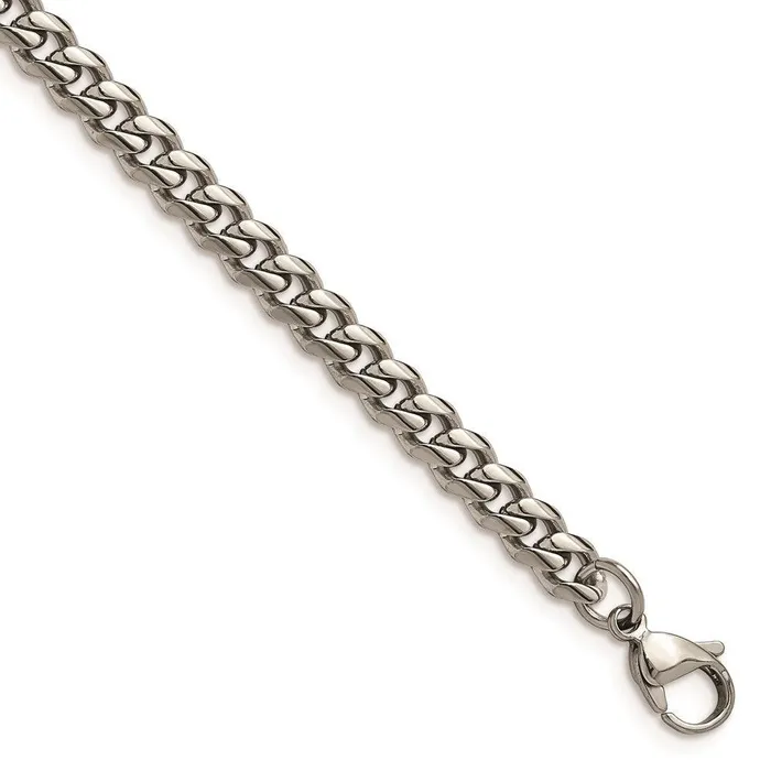 Chisel Bracelets Stainless Steel Polished 6mm 825in Curb Bracelet