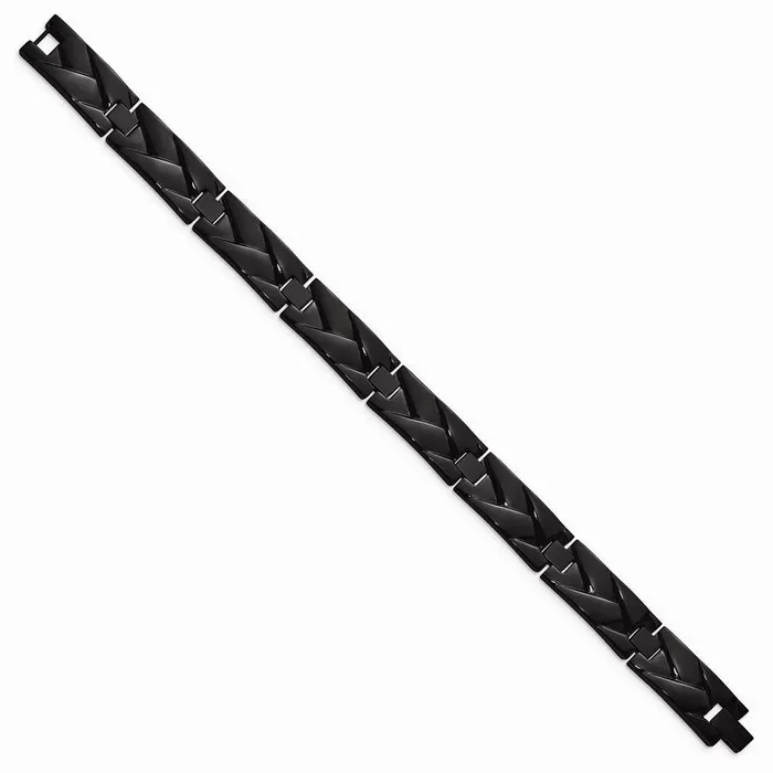 Chisel Bracelets Stainless Steel Polished Black IPplated 9in Link Bracelet Chisel Bracelets Stainless Steel Polished Black IPplated 9in Link Bracelet