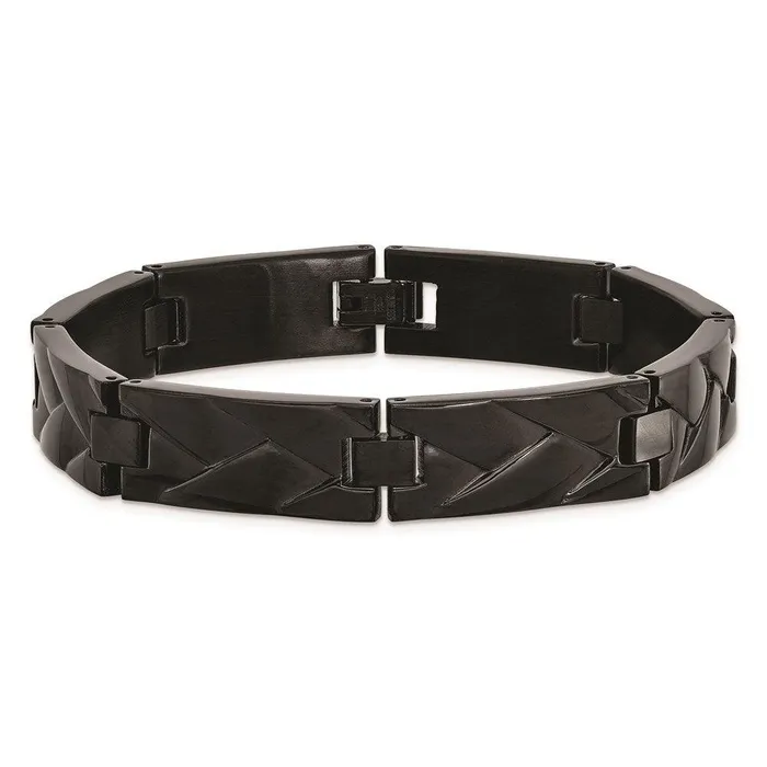 Chisel Bracelets Stainless Steel Polished Black IPplated 9in Link Bracelet Chisel Bracelets Stainless Steel Polished Black IPplated 9in Link Bracelet
