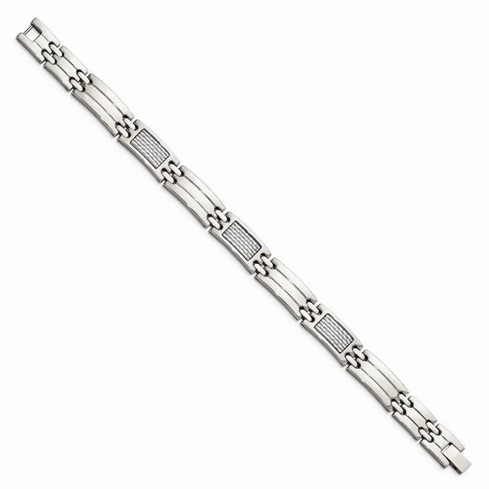 Chisel Bracelets Stainless Steel Polished Grey Carbon Fiber Inlay Bracelet Chisel Bracelets Stainless Steel Polished Grey Carbon Fiber Inlay Bracelet