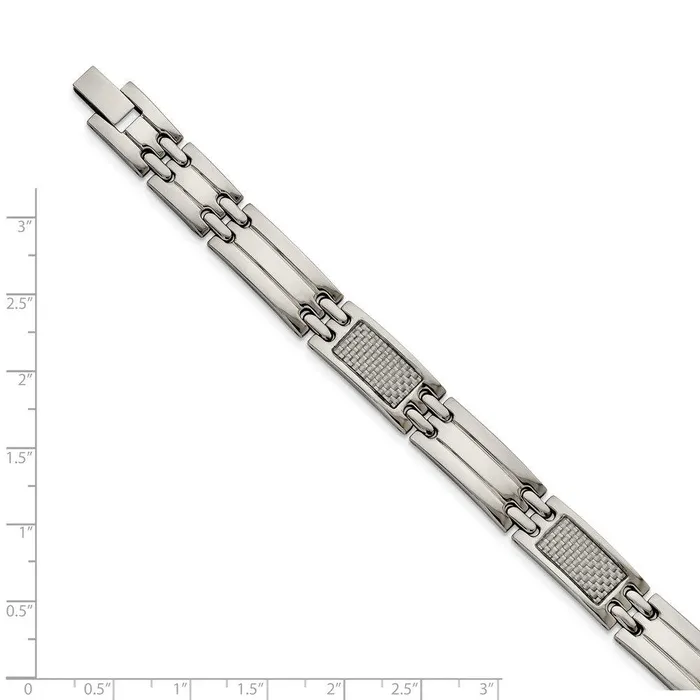 Chisel Bracelets Stainless Steel Polished Grey Carbon Fiber Inlay Bracelet Chisel Bracelets Stainless Steel Polished Grey Carbon Fiber Inlay Bracelet