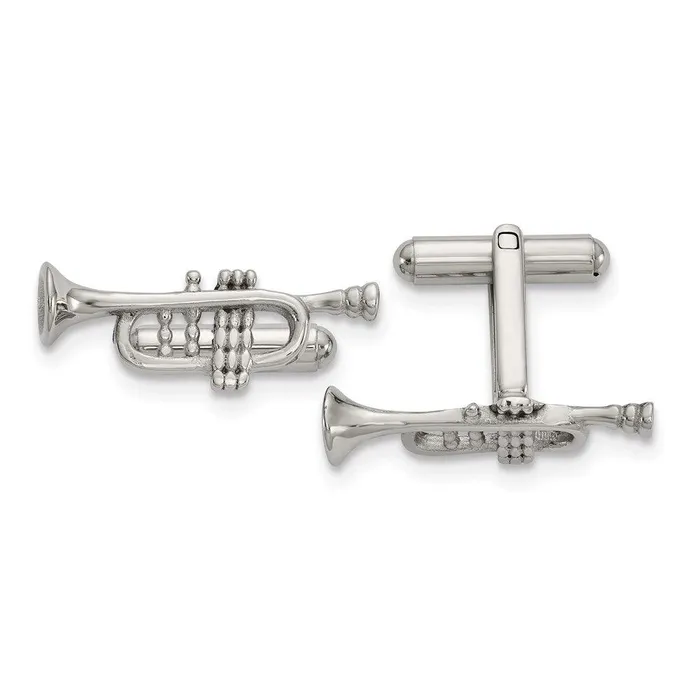 Chisel Bracelets Stainless Steel Polished Trumpet Cuff Links