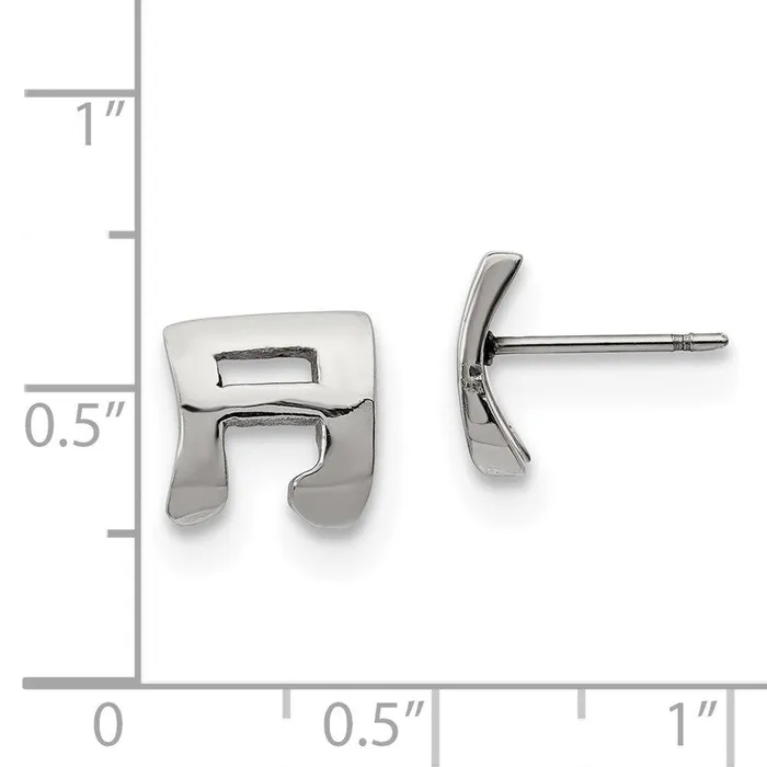 Chisel Earrings Stainless Steel Polished Music Note Post Earrings Chisel Earrings Stainless Steel Polished Music Note Post Earrings