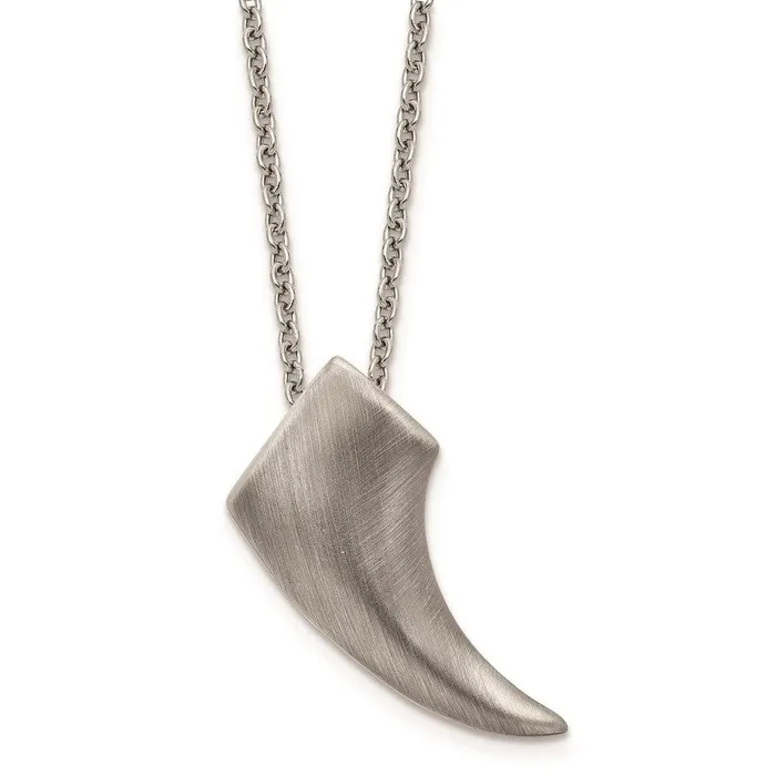 Chisel Necklaces Stainless Steel Brushed Antiqued Claw Necklace