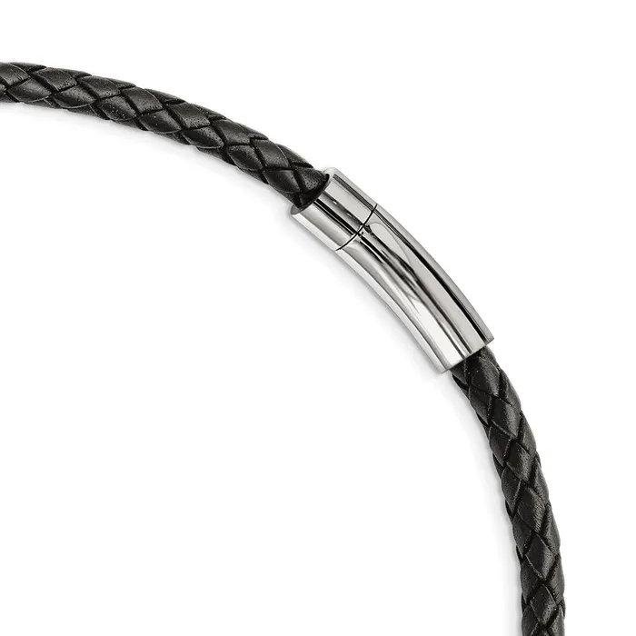 Chisel Necklaces Stainless Steel Brushed Leather Black IPplated Rubber Necklace Chisel Necklaces Stainless Steel Brushed Leather Black IPplated Rubber Necklace