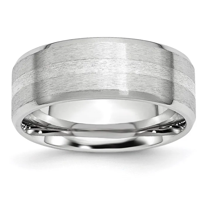 Chisel Rings Cobalt Sterling Silver Inlay SatinPolished Beveled Edge 8mm Band Chisel Rings Cobalt Sterling Silver Inlay SatinPolished Beveled Edge 8mm Band