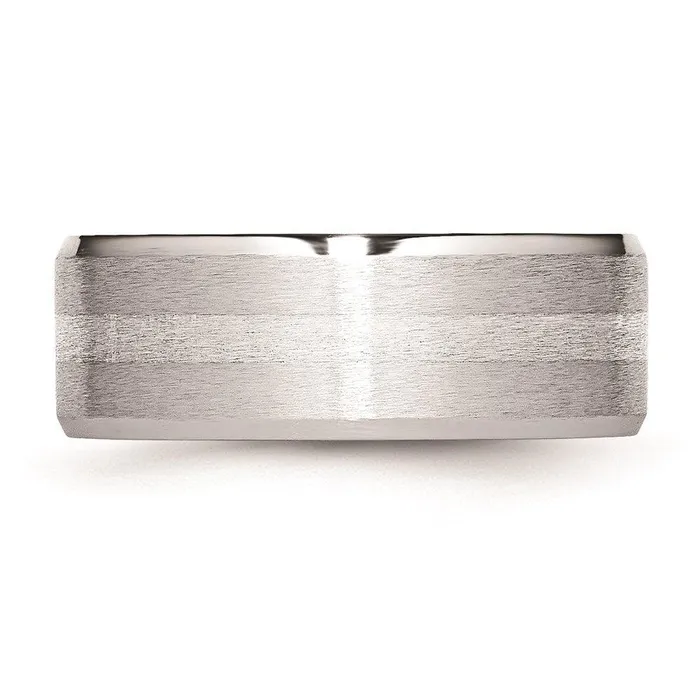 Chisel Rings Cobalt Sterling Silver Inlay SatinPolished Beveled Edge 8mm Band Chisel Rings Cobalt Sterling Silver Inlay SatinPolished Beveled Edge 8mm Band