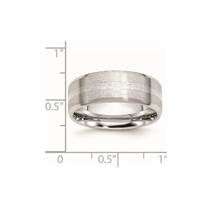 Chisel Rings Cobalt Sterling Silver Inlay SatinPolished Beveled Edge 8mm Band Chisel Rings Cobalt Sterling Silver Inlay SatinPolished Beveled Edge 8mm Band