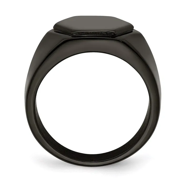 Chisel Rings Stainless Steel Polished Black IPplated Signet Ring Chisel Rings Stainless Steel Polished Black IPplated Signet Ring