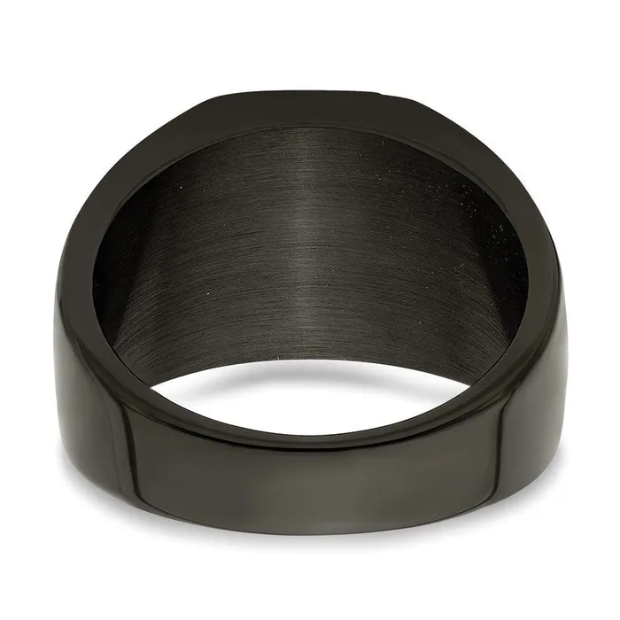 Chisel Rings Stainless Steel Polished Black IPplated Signet Ring Chisel Rings Stainless Steel Polished Black IPplated Signet Ring