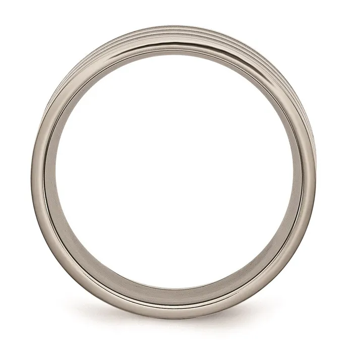 Chisel Rings Titanium 8mm Black IPplated Polished Band TB305 Chisel Rings Titanium 8mm Black IPplated Polished Band TB305