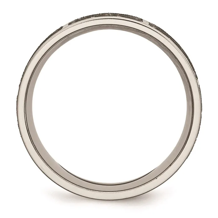 Chisel Rings Titanium Flat 8mm Laser Design Brushed Band TB33B Chisel Rings Titanium Flat 8mm Laser Design Brushed Band TB33B