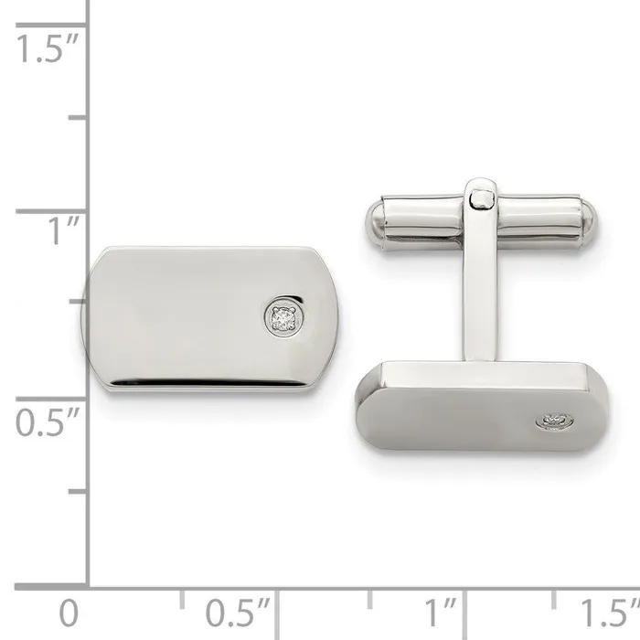 Chisel Stainless Steel Diamond Accent Cufflinks Bracelets Chisel Stainless Steel Diamond Accent Cufflinks Bracelets