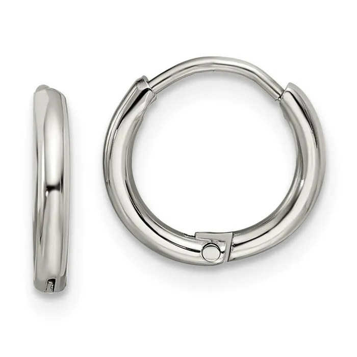Chisel Stainless Steel Polished 16mm Hinged Hoop Earrings Earrings