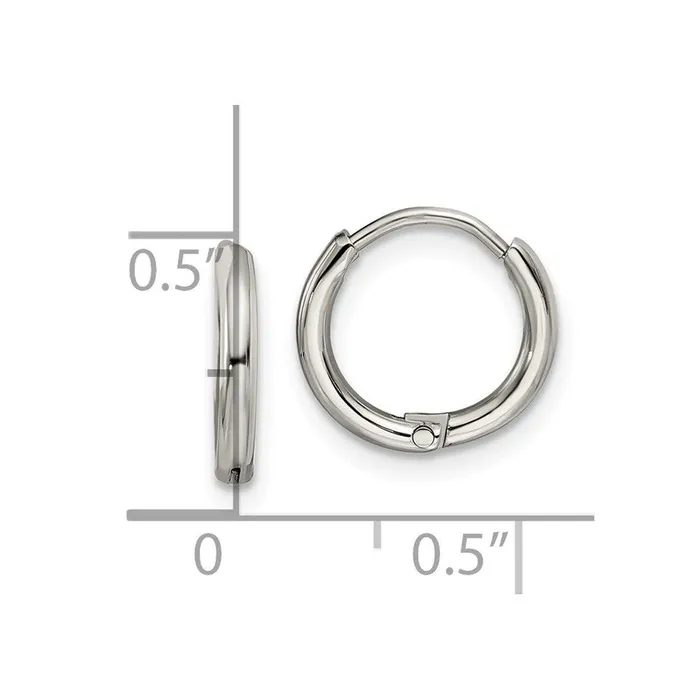 Chisel Stainless Steel Polished 16mm Hinged Hoop Earrings Earrings Chisel Stainless Steel Polished 16mm Hinged Hoop Earrings Earrings
