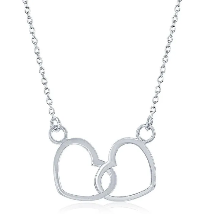 Classic Necklaces Sterling Silver Interlocking Heart Necklace