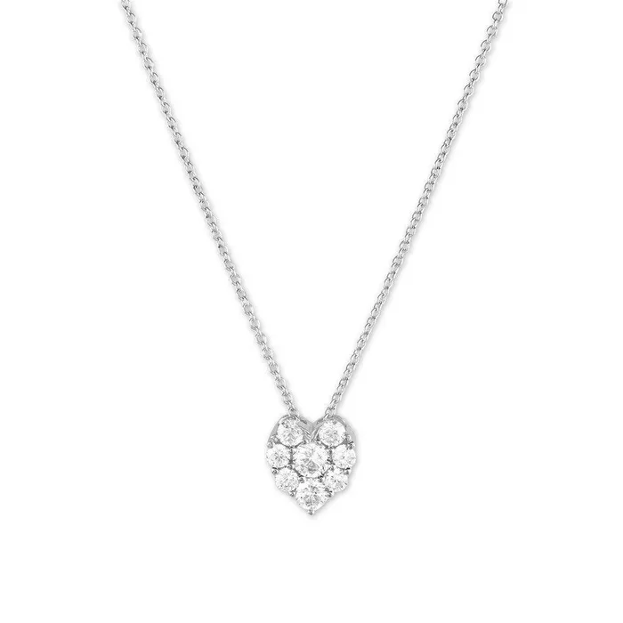 Classic Necklaces Sterling Silver Small Heart CZ Necklace