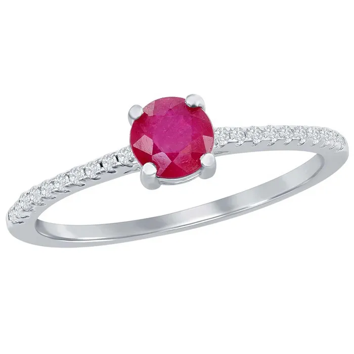Classic Rings Classic Womens Ring Sterling Silver 5mm Glass Filled Ruby Gem Size 9 W28549 Classic Rings Classic Womens Ring Sterling Silver 5mm Glass Filled Ruby Gem Size 9 W28549
