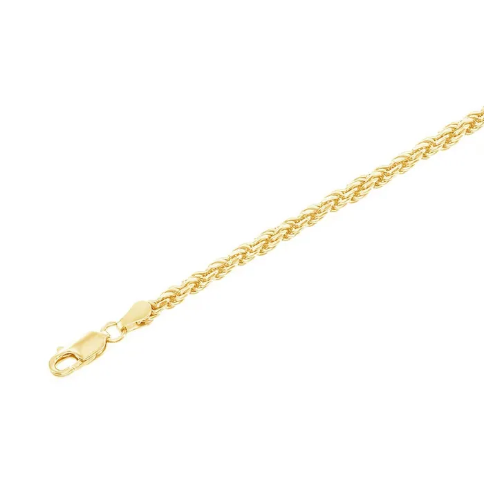 Classic Rings Mens Chain Gold Plated Diamond Cut 3mm Rope 18 Inch Q564218