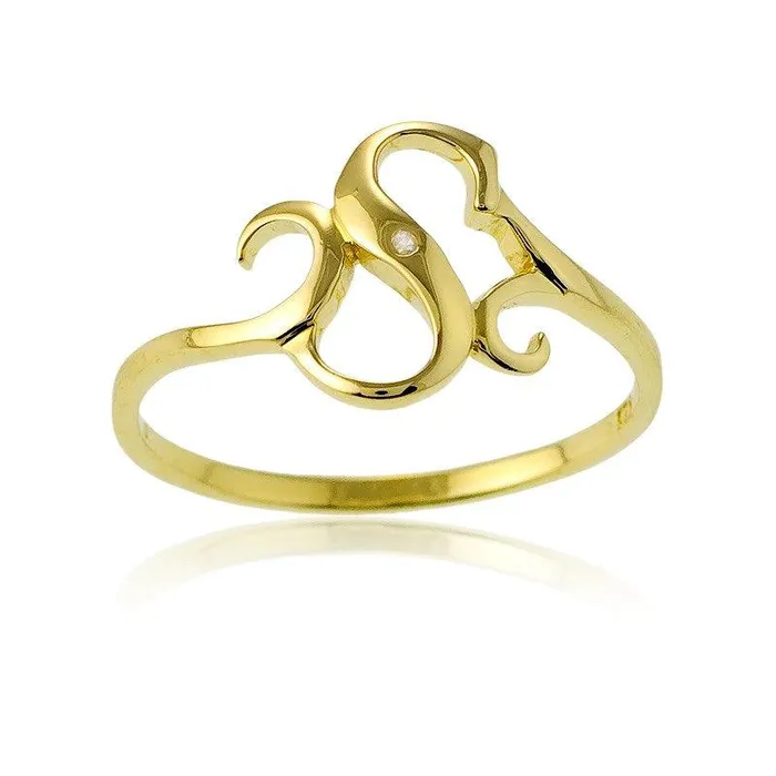 Classic Rings Sterling Silver 1 Micron GP Single CZ S Ring Size 8