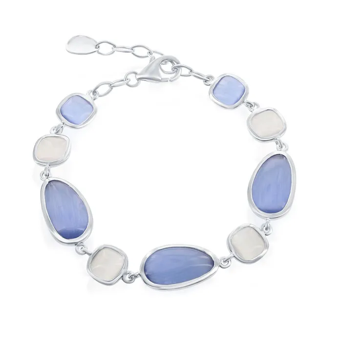 Classic Womens Bracelet Irregular Blue Gray and Square Gray Cats Eye SMT7760 Classic Bracelets Classic Womens Bracelet Irregular Blue Gray and Square Gray Cats Eye SMT7760 Classic Bracelets