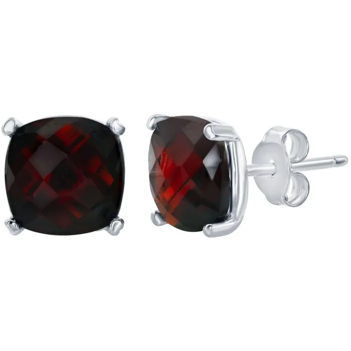 Classic Womens Earrings Sterling Silver January Birthstone Garnet Stud D6816 Classic Earrings Classic Womens Earrings Sterling Silver January Birthstone Garnet Stud D6816 Classic Earrings