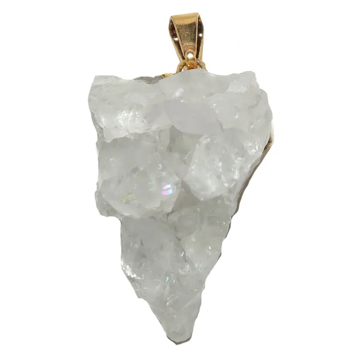 Clear Quartz Pendant Crystal Cluster Energy Gold Satin Crystals PreStyled Sets