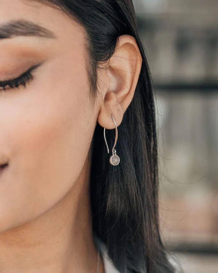 closebymejewelry Arched Dome Cremation Earrings in Sterling Silver Earrings