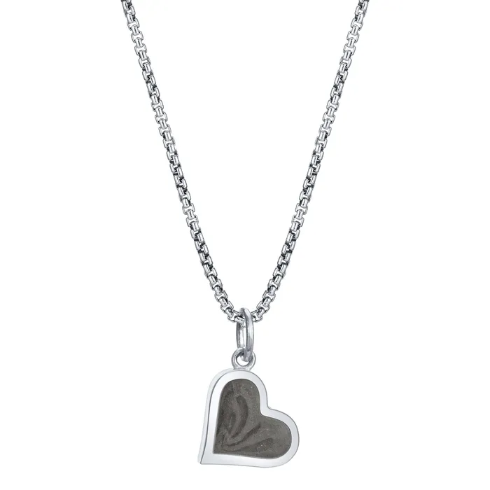 closebymejewelry Necklaces Dainty Heart Cremation Necklace in 14K White Gold closebymejewelry Necklaces Dainty Heart Cremation Necklace in 14K White Gold