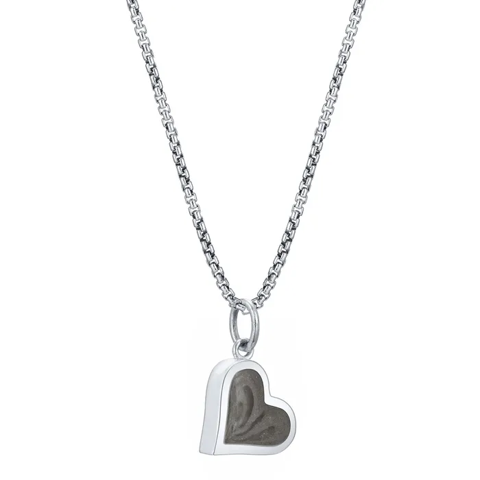 closebymejewelry Necklaces Dainty Heart Cremation Necklace in 14K White Gold