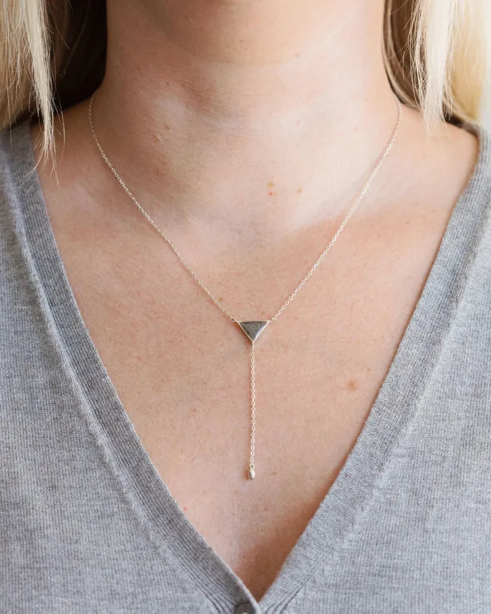 closebymejewelry Necklaces Lariat Cremation Necklace in Sterling Silver