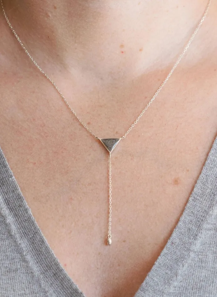 closebymejewelry Necklaces Lariat Cremation Necklace in Sterling Silver
