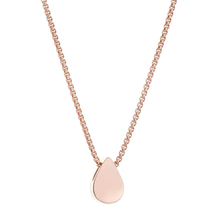 closebymejewelry Necklaces Small Sliding Pear Cremation Necklace in 14K Rose Gold