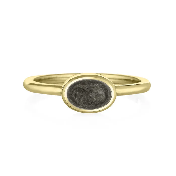 closebymejewelry Rings Lateral Oval Stacking Cremation Ring in 14K Yellow Gold closebymejewelry Rings Lateral Oval Stacking Cremation Ring in 14K Yellow Gold