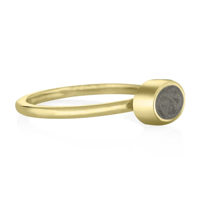 closebymejewelry Rings Lateral Oval Stacking Cremation Ring in 14K Yellow Gold