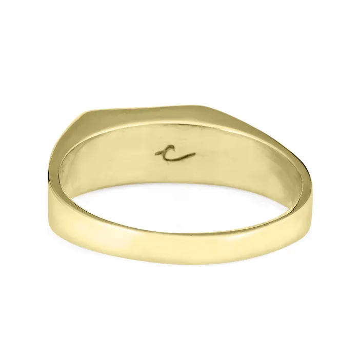 closebymejewelry Rings Rectangle Signet Cremation Ring in 14K Yellow Gold