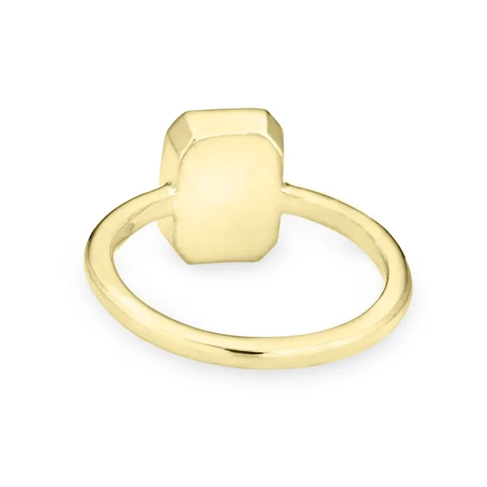Cushion Art Deco Cremation Ring in 14K Yellow Gold closebymejewelry Rings