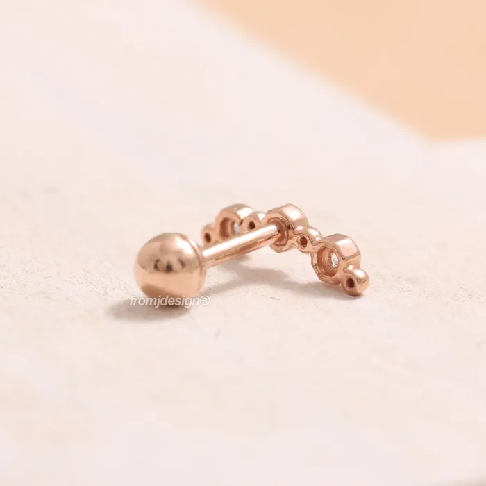 CZ Triple Circle Ear Piercing from J Shop Earrings