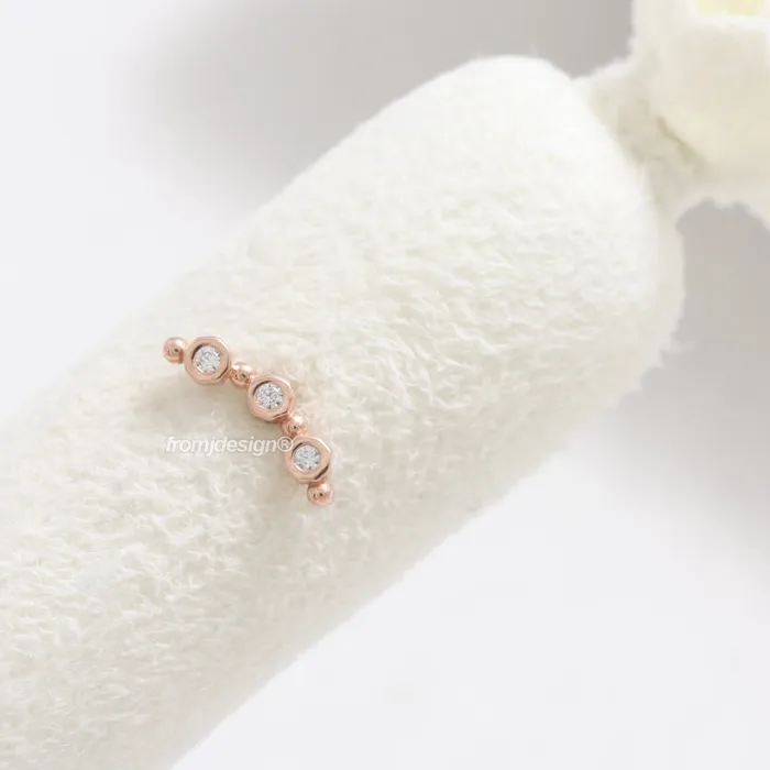 CZ Triple Circle Ear Piercing from J Shop Earrings