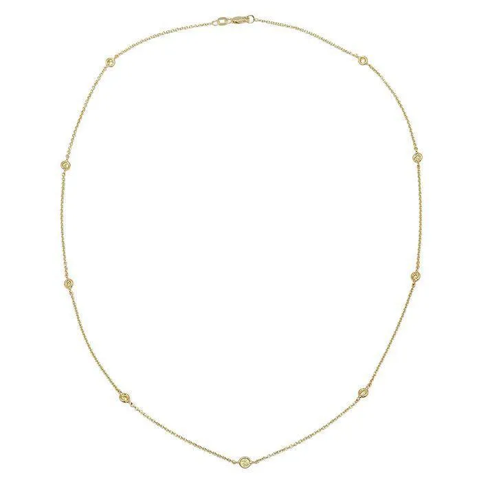 deBebians Necklaces 050cttw 16 Fancy Yellow Diamond Station Necklace with Nine Stones deBebians Necklaces 050cttw 16 Fancy Yellow Diamond Station Necklace with Nine Stones